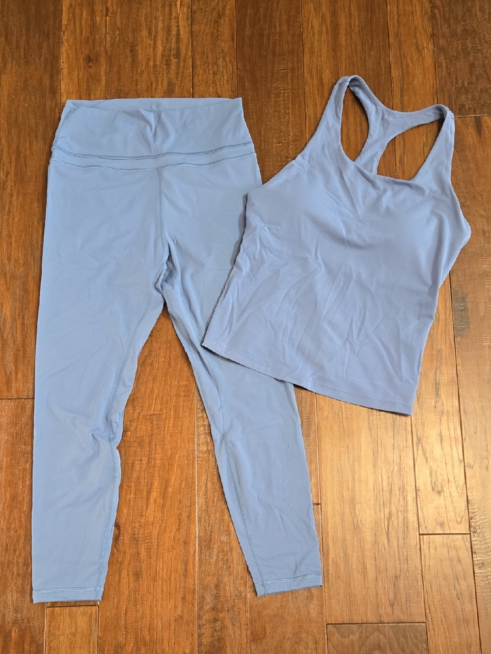 Womens CRZ Yoga Active Tank and Leggings Set Oasis Blue Large